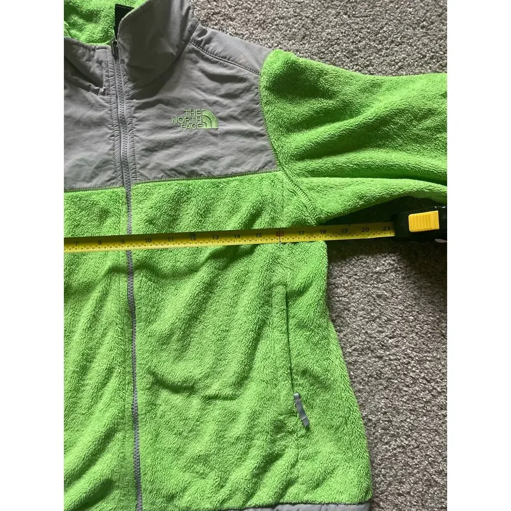 TheNorthFace Bright Green Denali Full Zip Youth Girls Jacket Large14/16 Dopamine